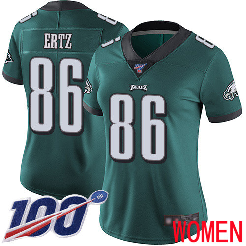 Women Philadelphia Eagles #86 Zach Ertz Midnight Green Team Color Vapor Untouchable NFL Jersey Limited Player 3